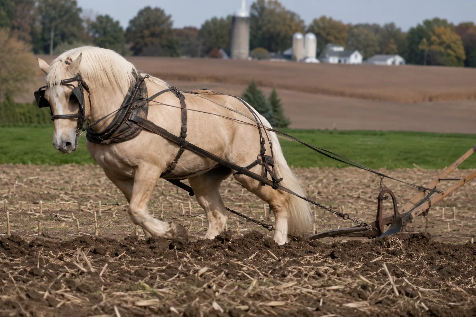 American Miniature Horse at a full trot, pulling a small sulky with a driver, in an arena.