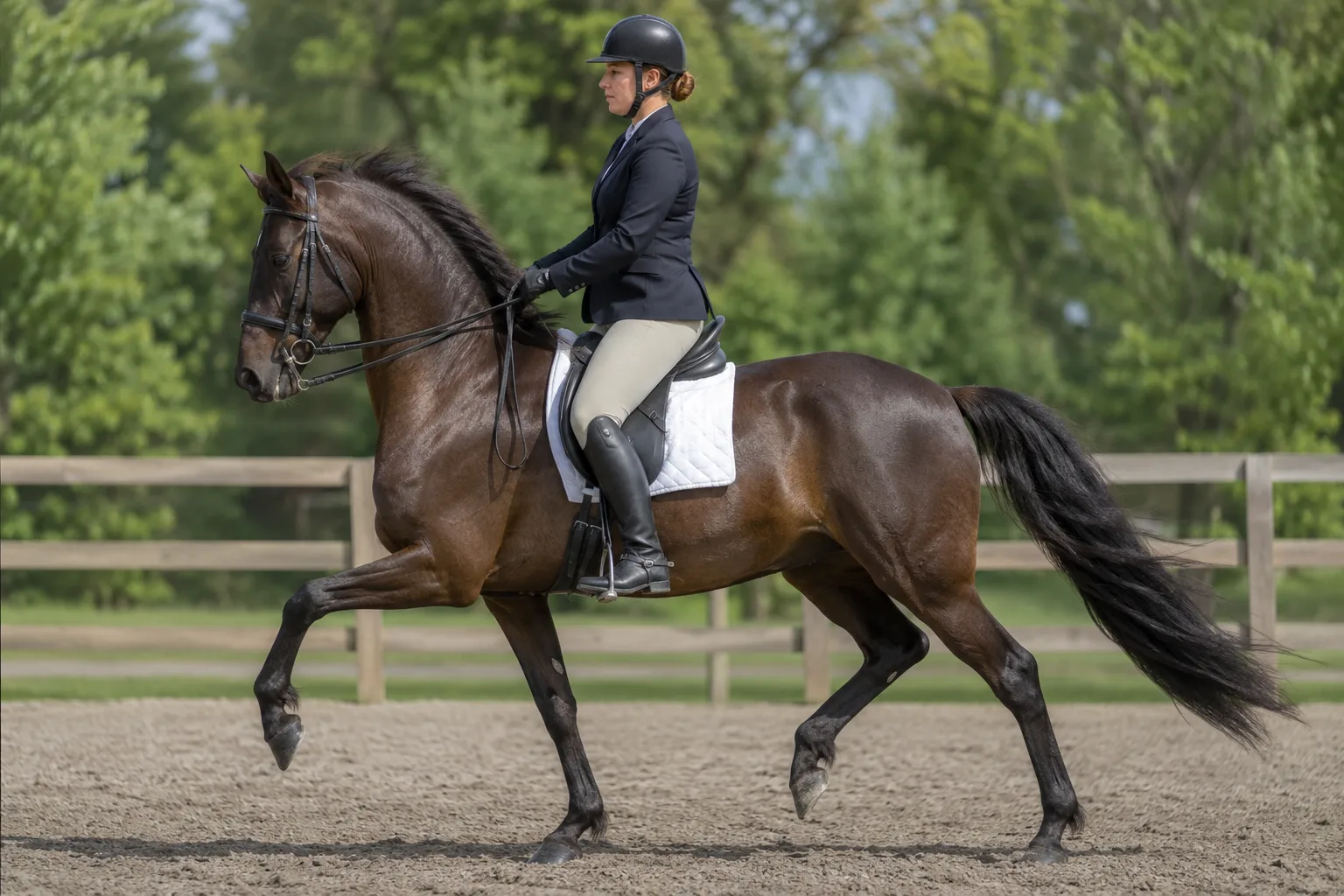 Chestnut Arabian horse at a full gallop in an open landscape, mane and tail flowing, illustrating its speed and endurance.