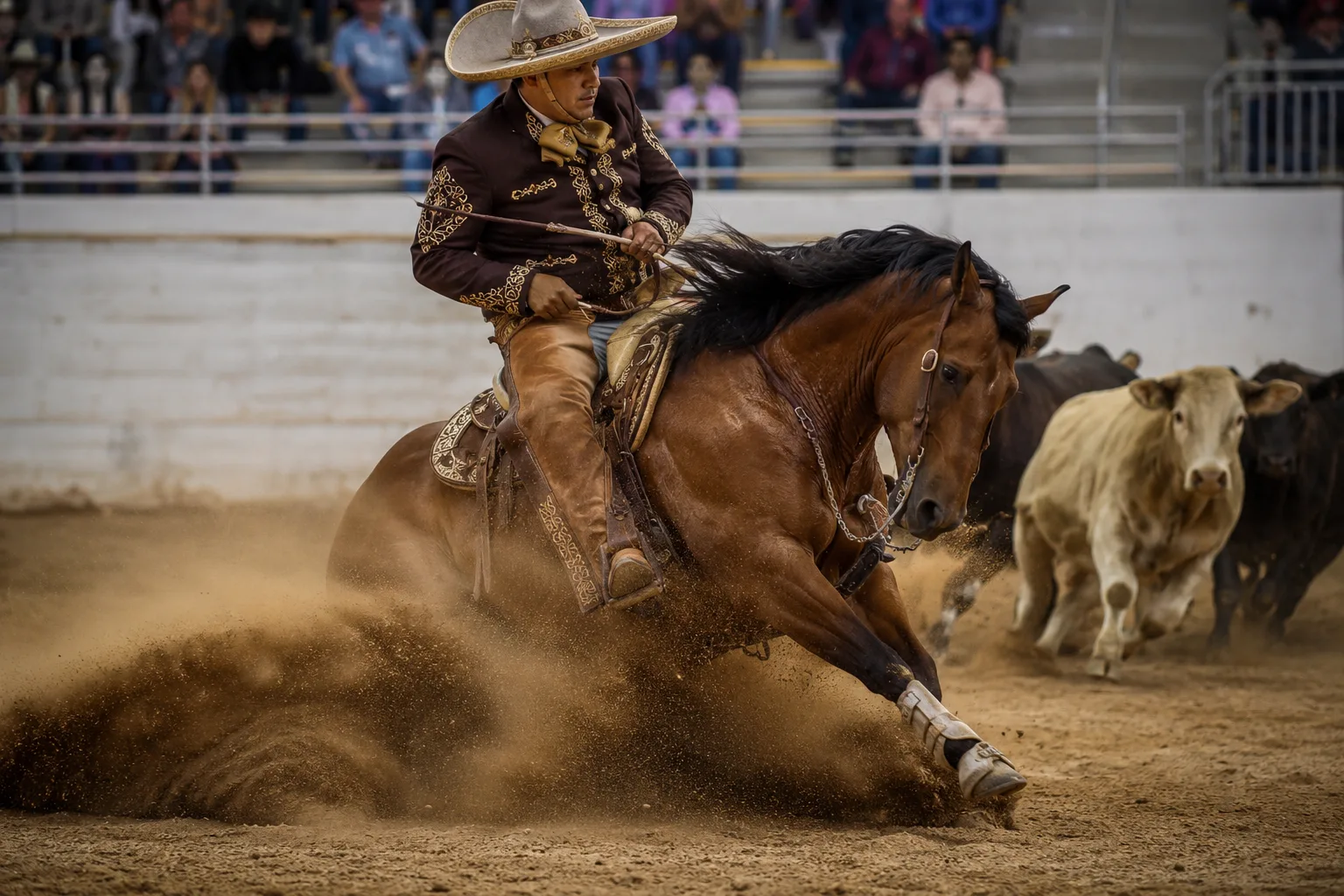 Bale horse in action, carrying a load on a mountain trail