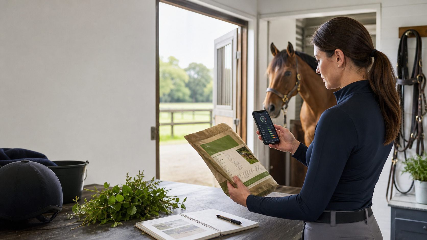 Plant photo method : equine care and management documented with Equio app. Documentation équine avec Equio, l'application d'aide à la décision pour les chevaux.