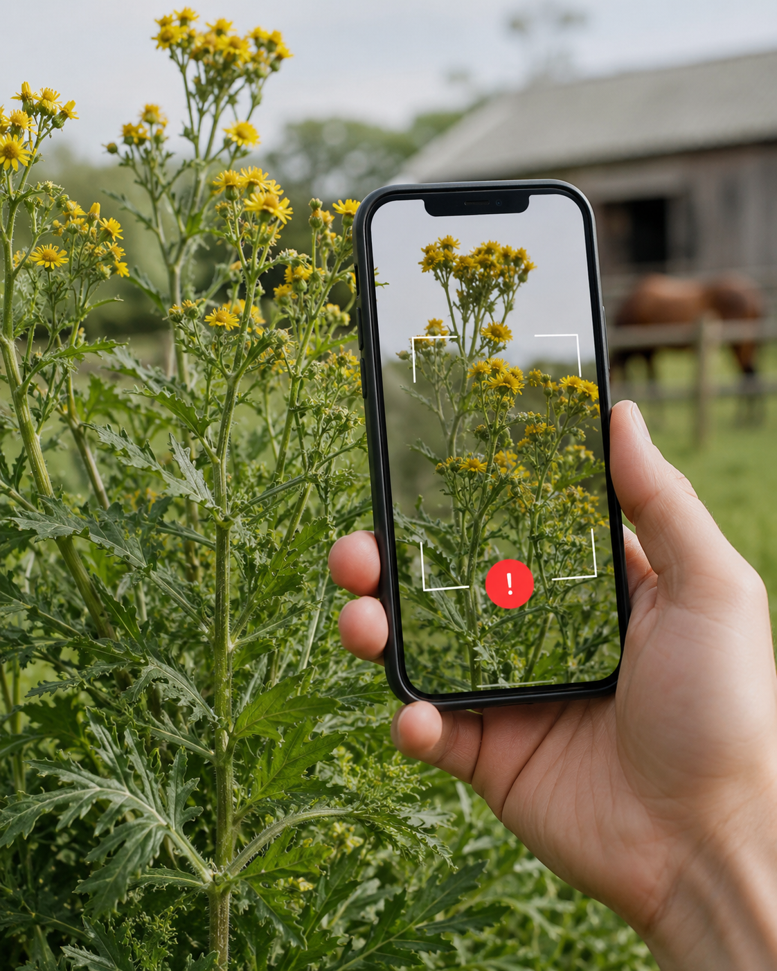 Euphorbe : reconnaissance de plante toxique au pré, observation du contexte de pâture et gestion des risques. Application mobile Equio pour identifier les plantes toxiques au cheval.