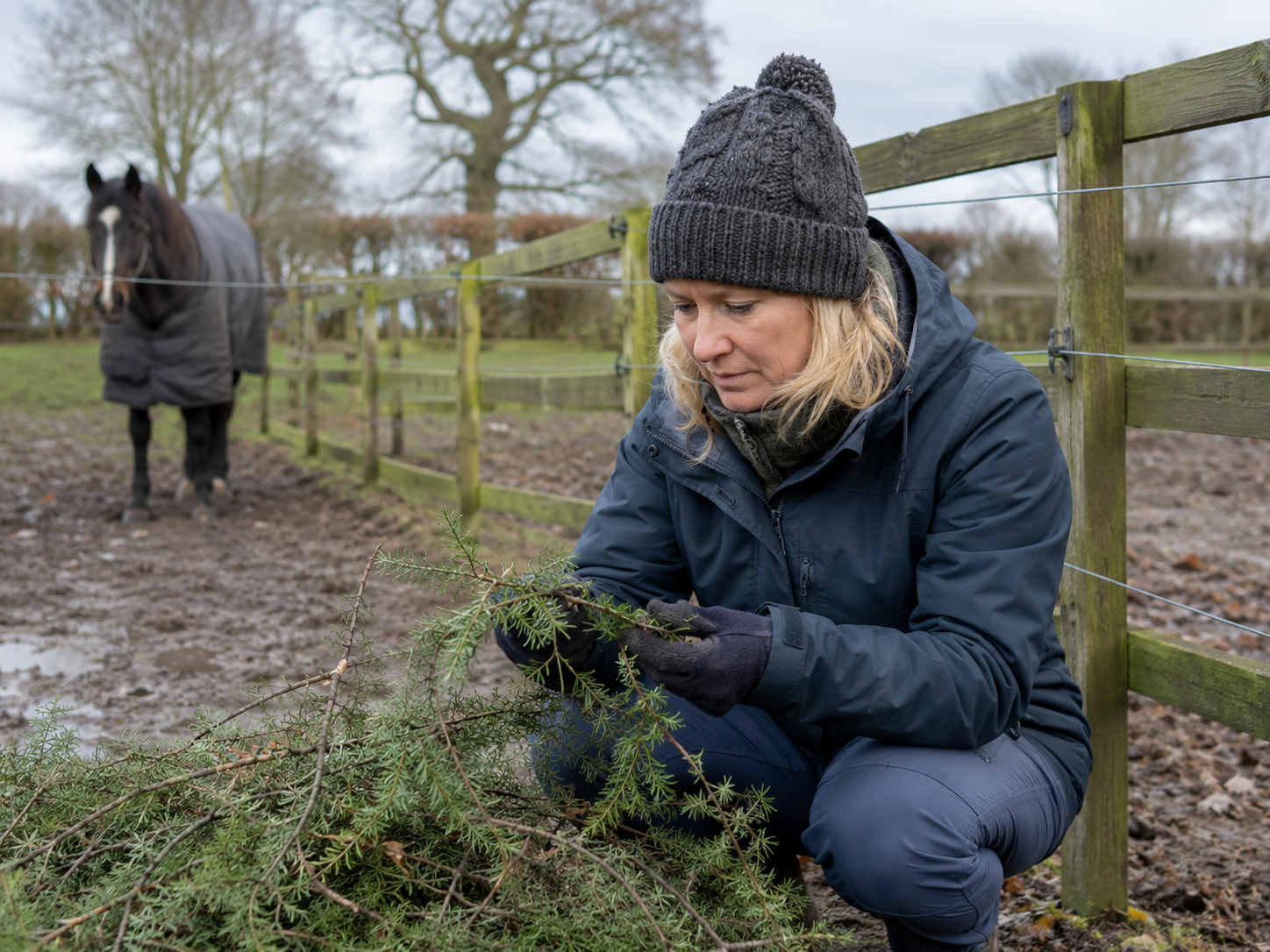 Arbre de Judée : reconnaissance de plante toxique au pré, observation du contexte de pâture et gestion des risques. Application mobile Equio pour identifier les plantes toxiques au cheval.